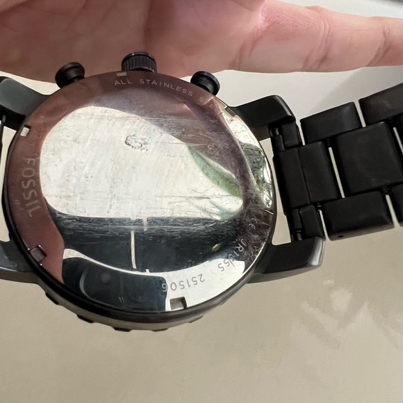 Fossil Nate Chronograph Black Stainless Steel Watch Military inspired style - Picture 3 of 4